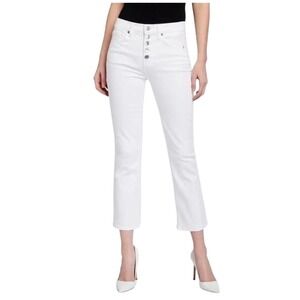 Veronica Beard Carolyn Baby Boot High Rise White Jeans Button Fly Size 30/10